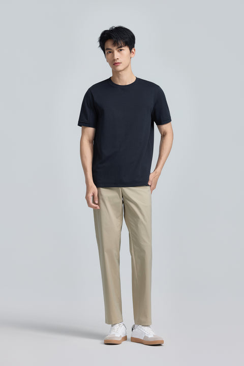 VISDRY™ Double-Knit Crew Neck T-shirt | Navy 14036N