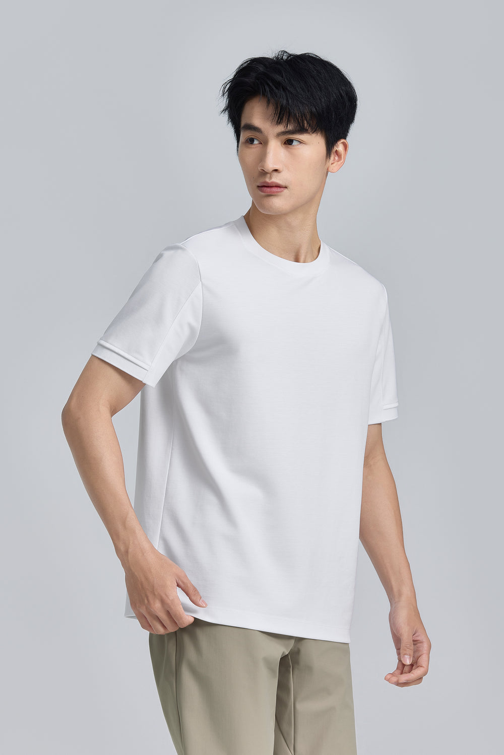 VISDRY™ Double-Knit Crew Neck T-shirt | White WH001Z