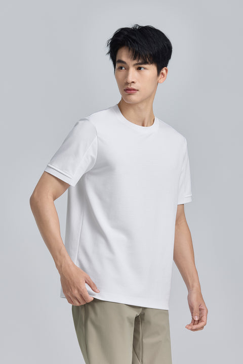 VISDRY™ Double-Knit Crew Neck T-shirt | White WH001Z