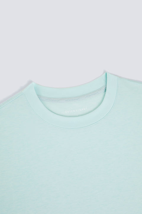 羊毛棉混紡修身圓領 T 恤  | 海泡綠 PT4610