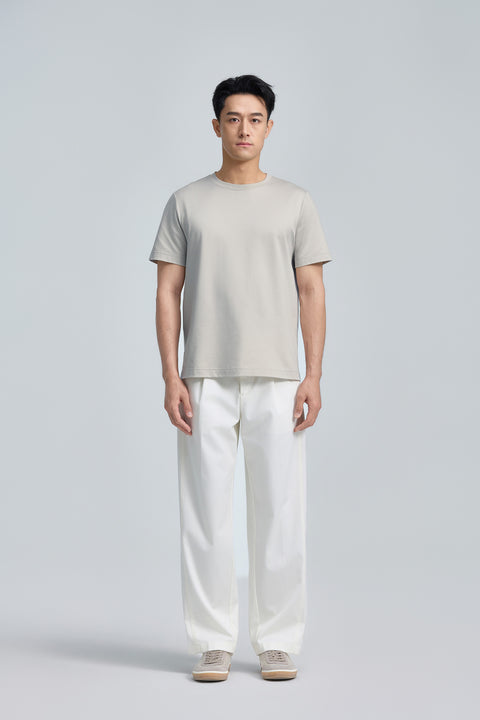 棉絲圓領修身T恤 | 銀灰色 PT1400