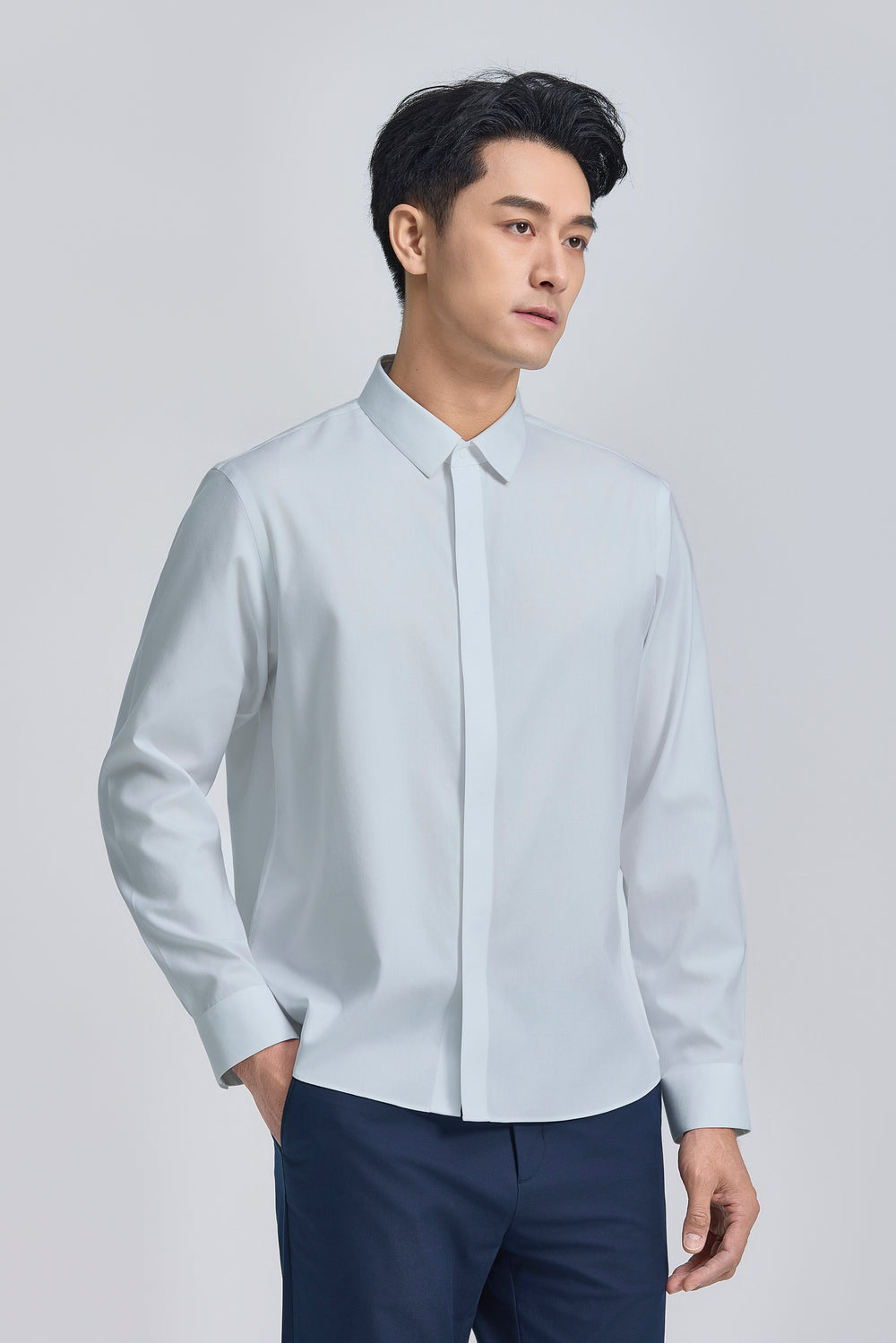 Wrinkle-Free Sharp Shirt | Grey 25418N