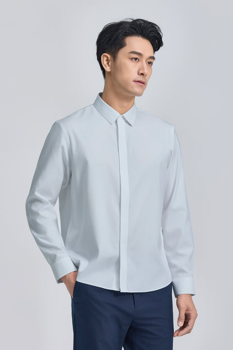 Wrinkle-Free Bonded Snap-Front Shirt | Grey 25418N