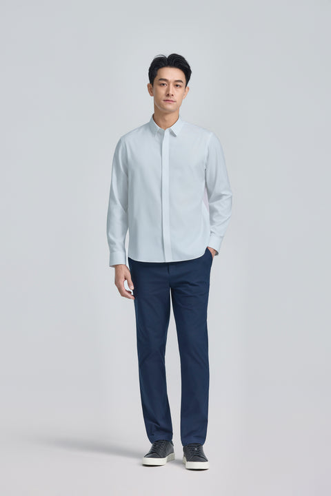 Wrinkle-Free Bonded Snap-Front Shirt | Grey 25418N