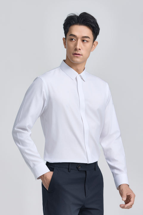Wrinkle-Free Bonded Snap-Front Shirt | White WH001Z