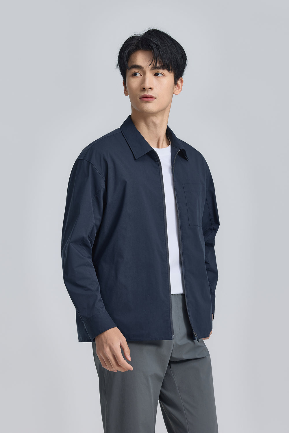 UV-Protection Lightweight Shirt Jacket | Royal Navy 27095N