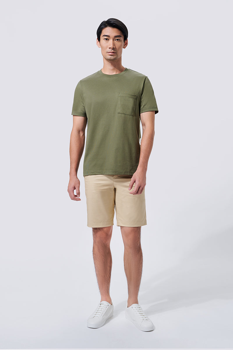 Regal 圓領口袋 T 恤 |橄欖色GNE474