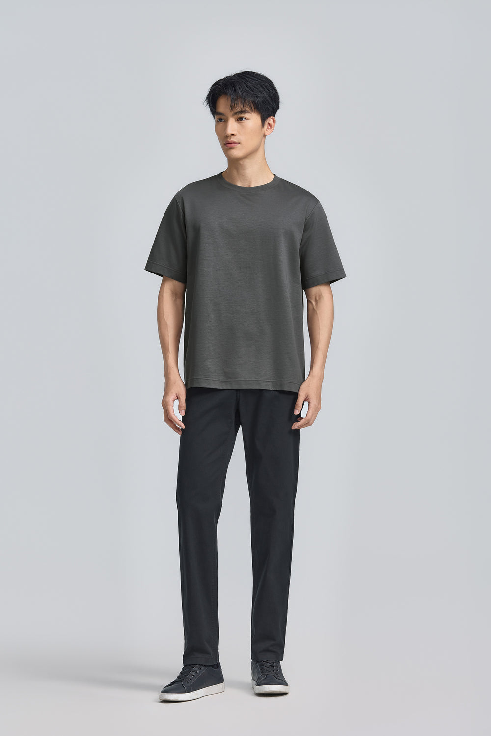 InstantCool Double-Face Knit Crew Neck T-shirt | Dark Grey GYE149