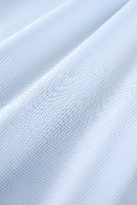 Wrinkle-Free Pinpoint Oxford Dress Shirt | Light Blue White Check 7340NZ