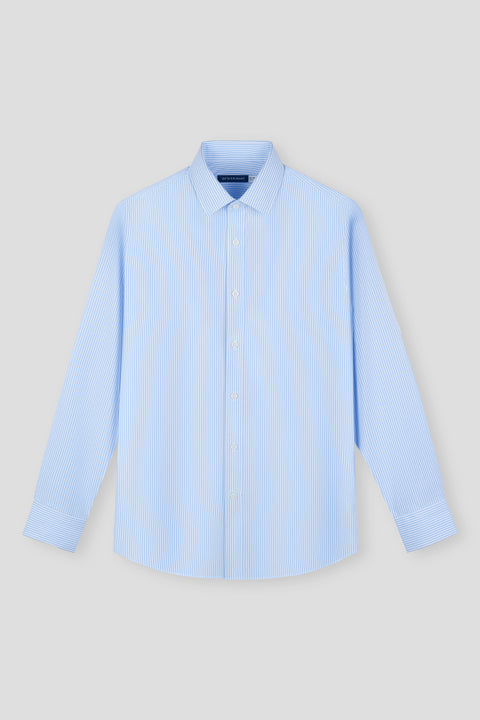 免燙精細牛津紡 商務襯衫 | Light Blue White條紋 10090N