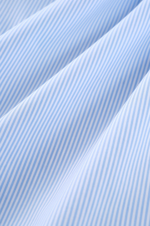 Wrinkle-Free Pinpoint Oxford Dress Shirt | Light Blue White Stripes 10090N