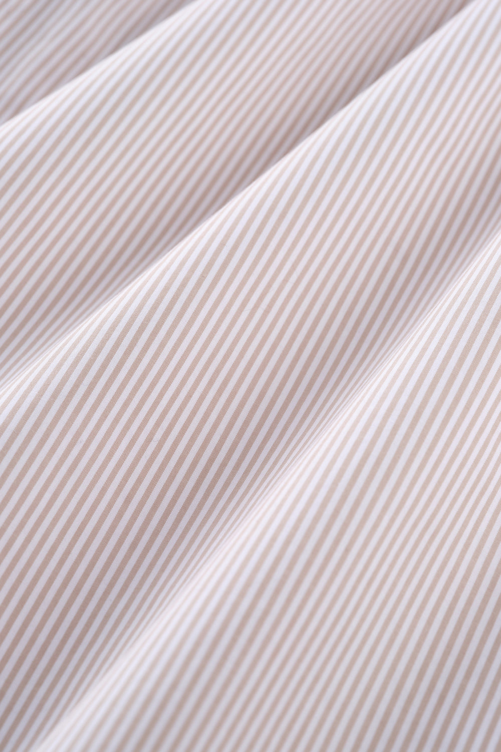 Wrinkle-Free Poplin Dress Shirt | Light Khaki Stripes 12957N