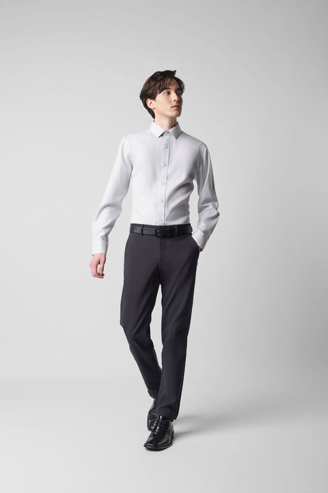 Wrinkle-Free Classic Herringbone Dress Shirt | Light Grey 31880N