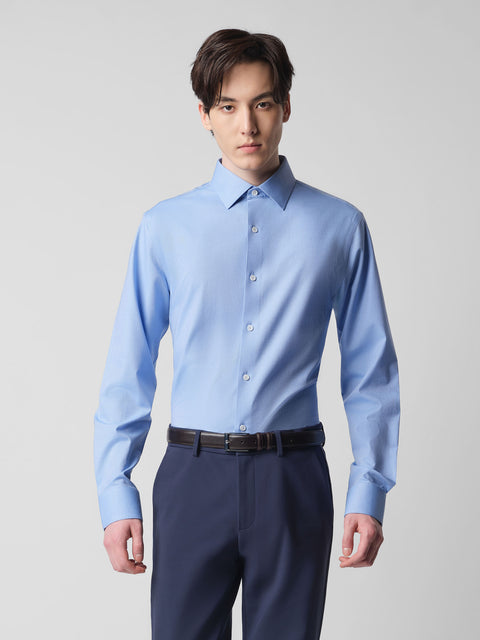 CottonSTRETCH Royal牛津紡 商務襯衫 | 藍色 33244N