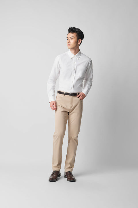 Soft Oxford Button-Down Casual Shirt | White WH001Z
