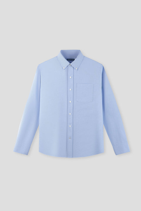 Soft Oxford Button-Down Casual Shirt | Blue 33431N