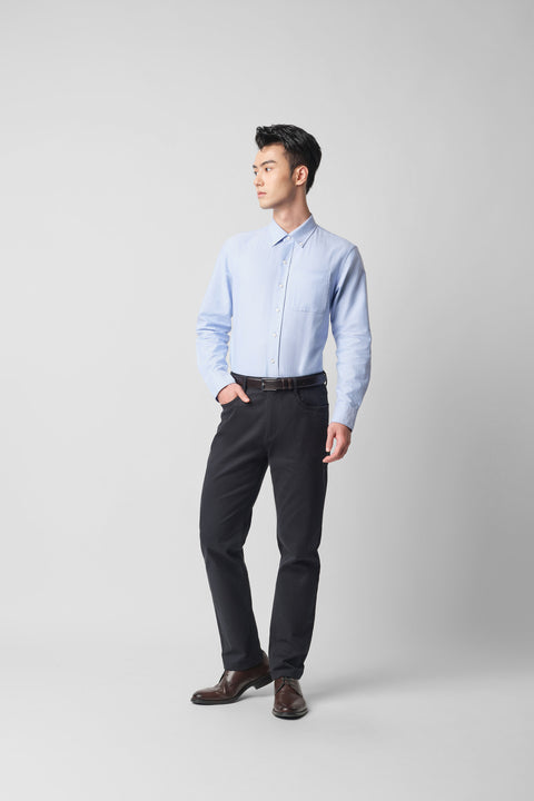 Soft Oxford Button-Down Casual Shirt | Blue 33431N