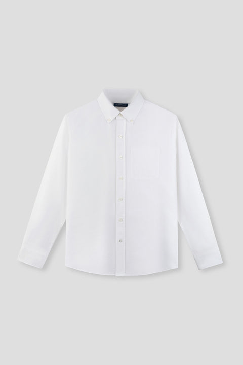 Soft Oxford Button-Down Casual Shirt | White WH001Z