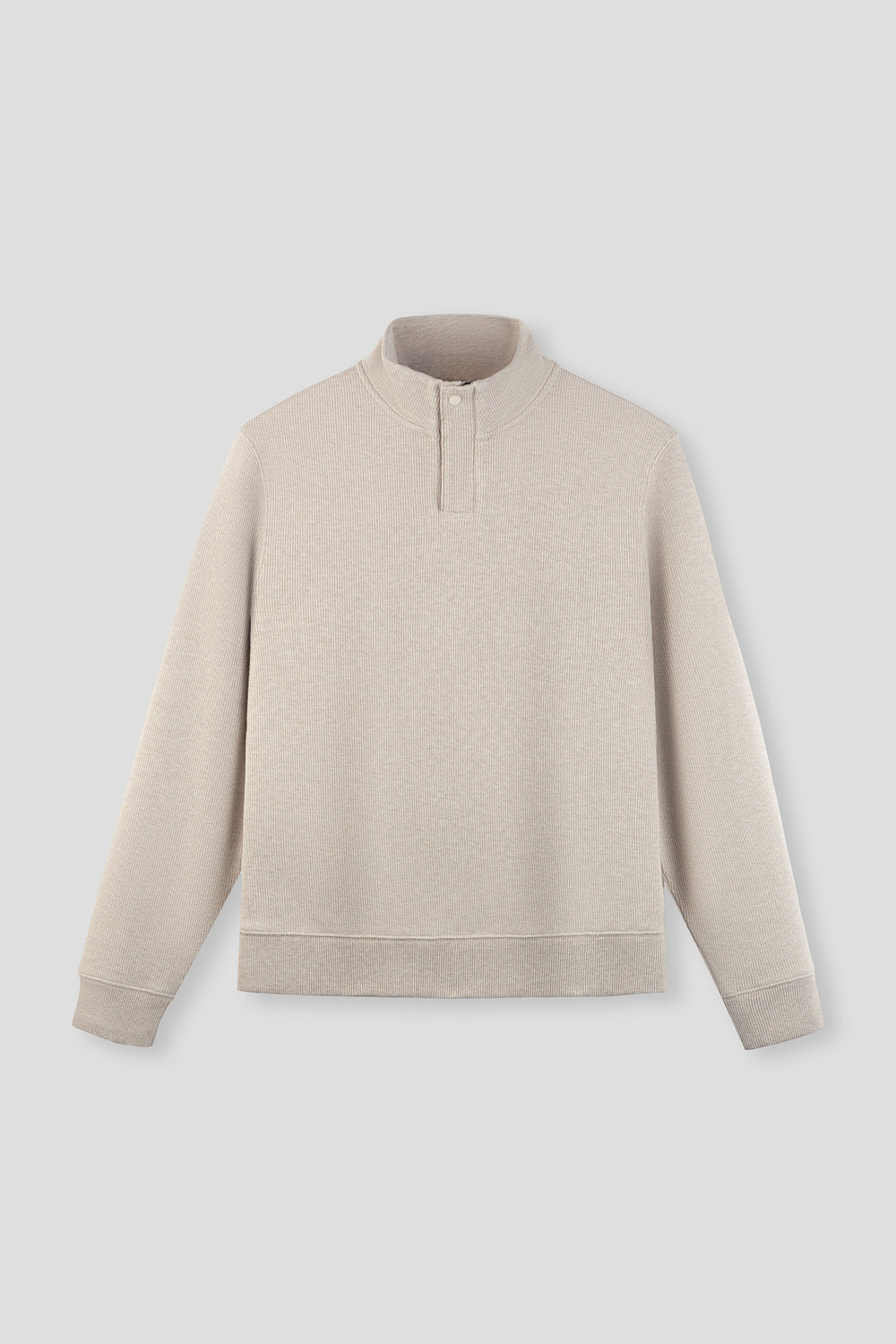 Cotton-Yak Quarter-Zip Ribbed Jacquard Sweater | Light Khaki E4Y189