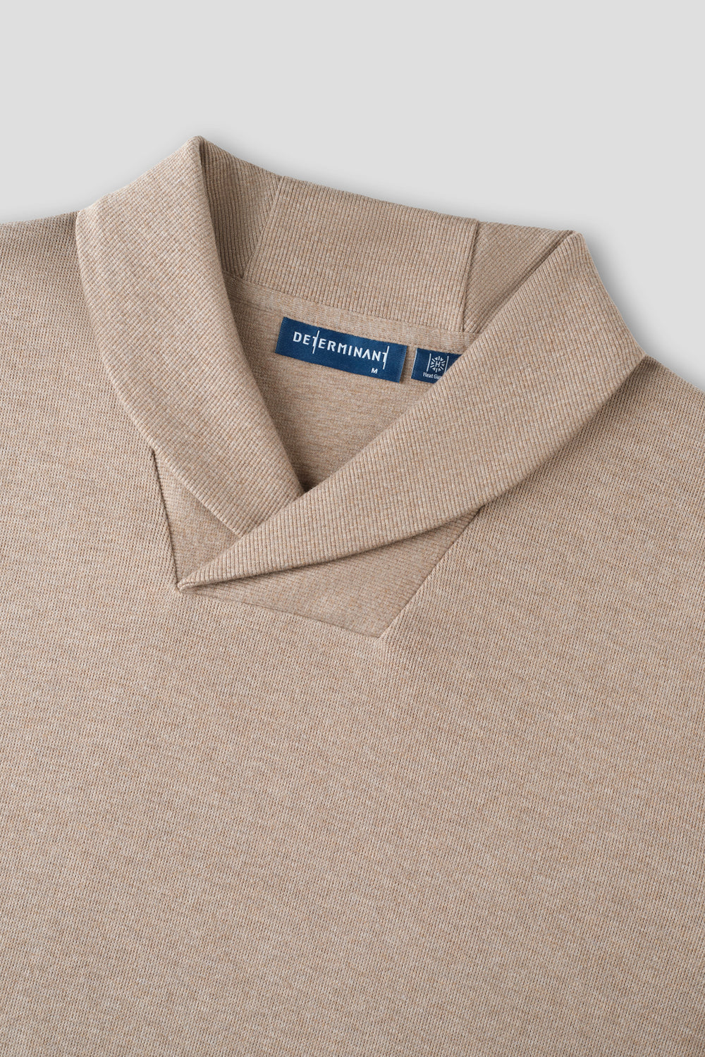 Merino-Blend French Rib Shawl Collar Sweater | Khaki E7W025