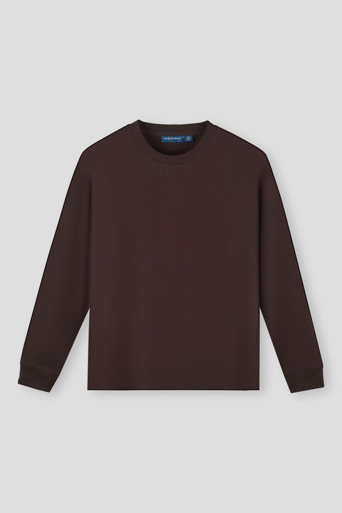 HeatGuard Twill Jacquard Crew Neck Sweatshirt | Deep Brown PT1106