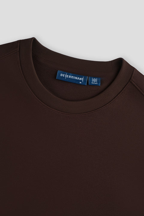 HeatGuard Twill Jacquard Crew Neck Sweatshirt | Deep Brown PT1106