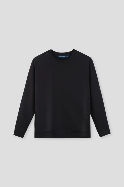 HeatGuard Twill 提花圆领运动衫 | 黑色 BKFD01