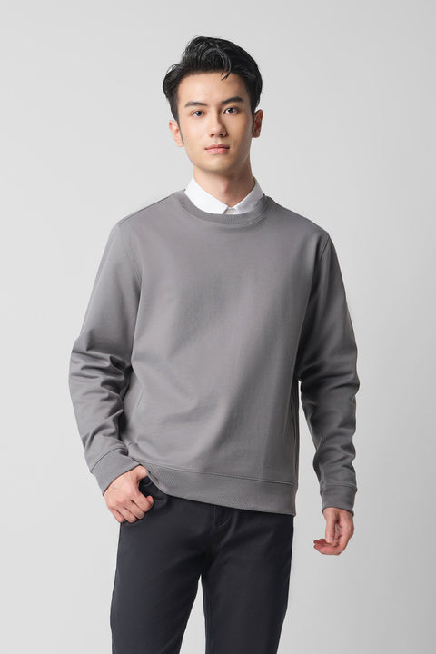 HeatGuard Twill 提花圆领运动衫 | 灰色 GYE145