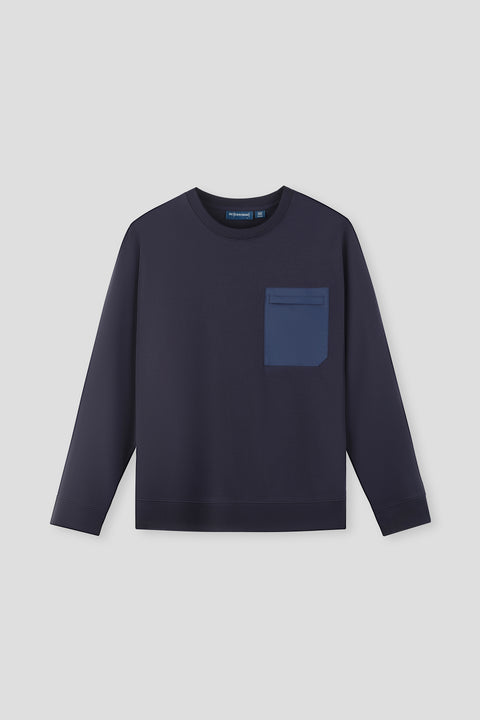HeatGuard Twill Jacquard Patch Pocket Sweatshirt |深藍 NNY096