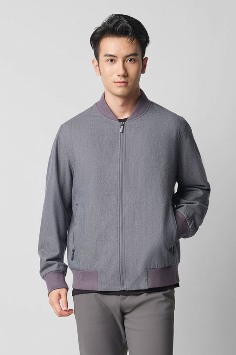 Cotton-Yak Insulated Bomber Jacket | Charcoal Grey 5407NZ