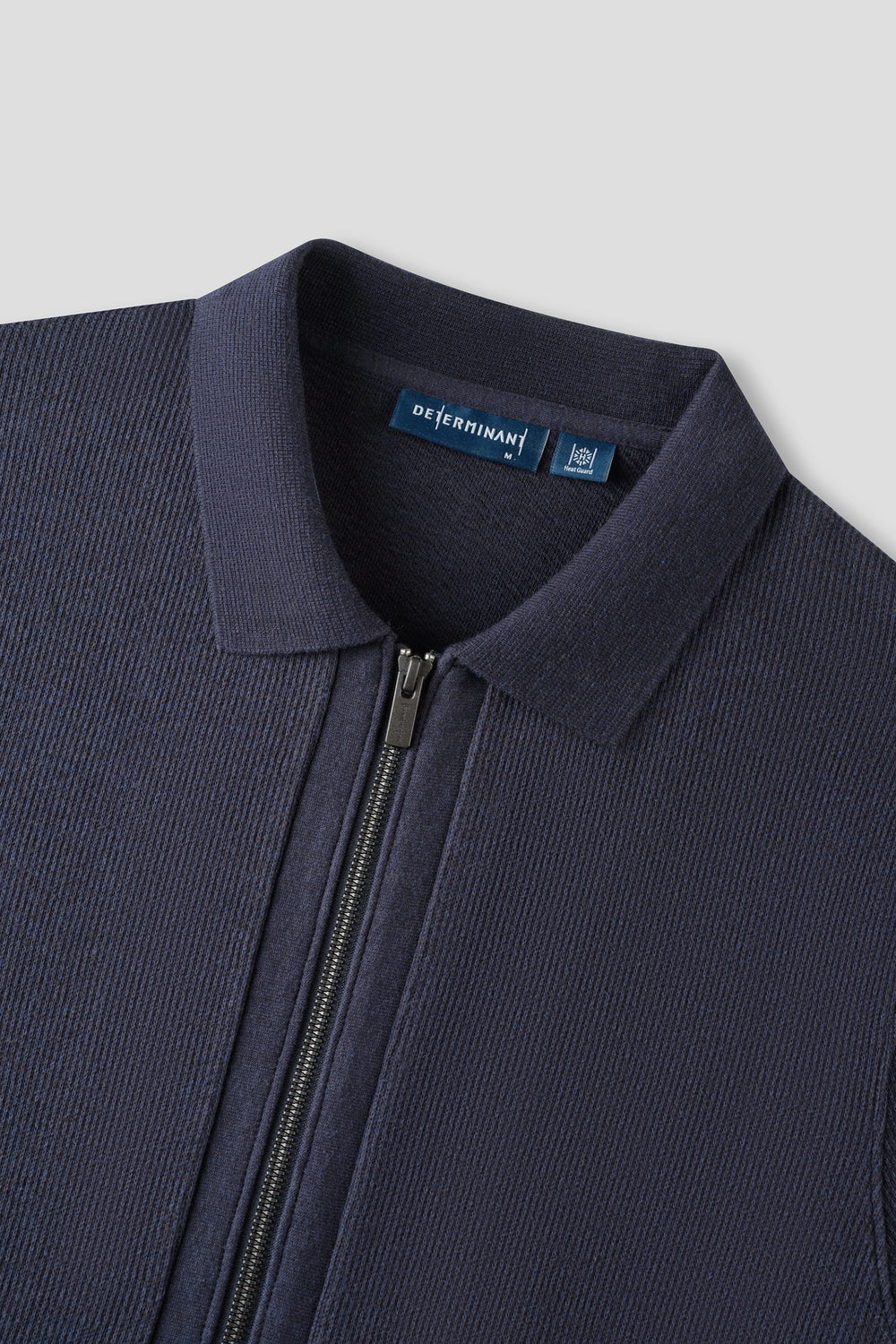 Cotton Yak Ribbed Jacquard Full-Zip Jacket | Navy EB1244