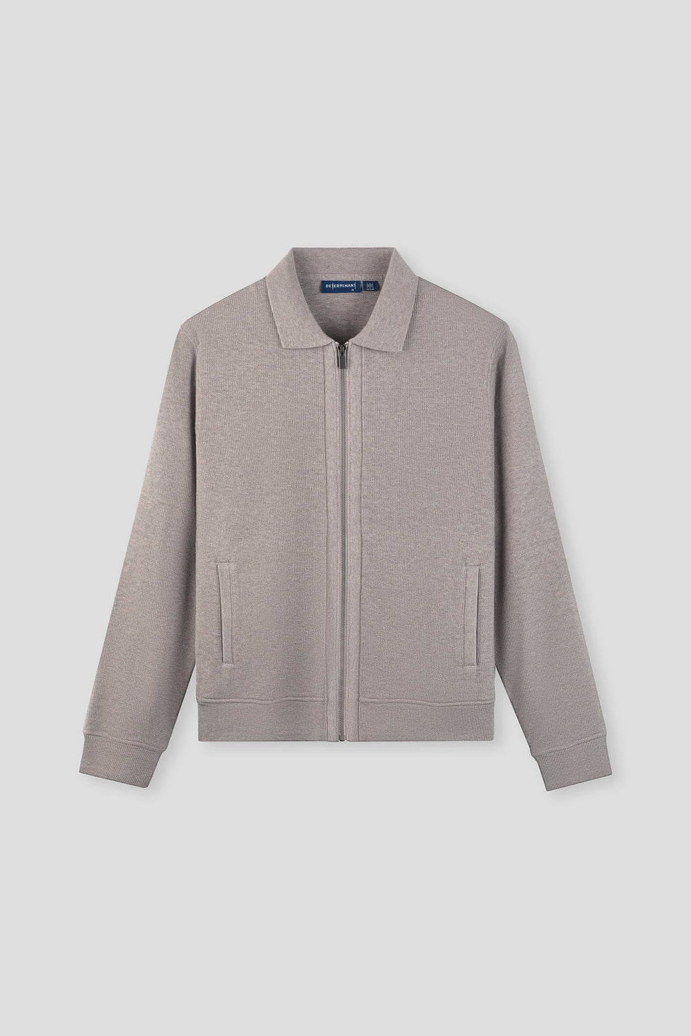 Cotton-Yak Ribbed Jacquard Full-Zip Jacket | Grey VE3874