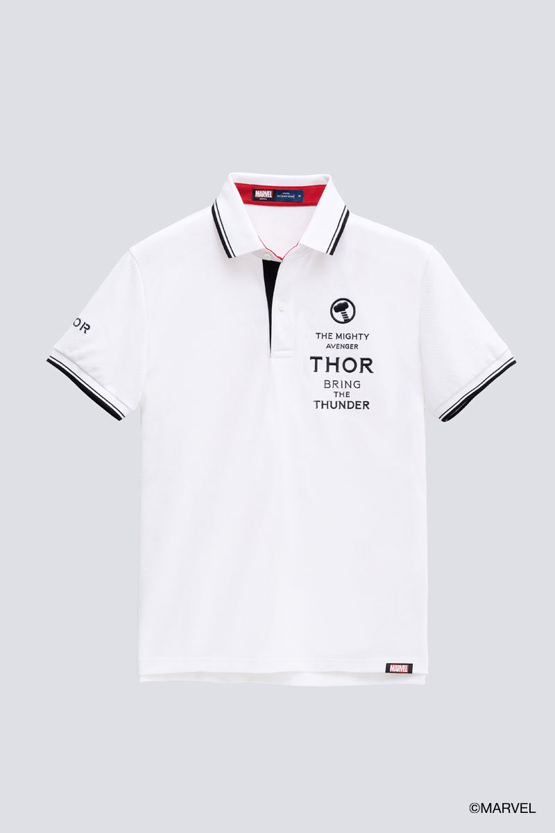 Thor Pique Tipped Polo | White WH001Z