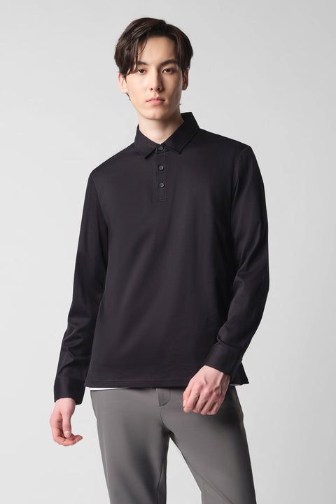HeatGuard Long Sleeve Polo | Black BKFD01