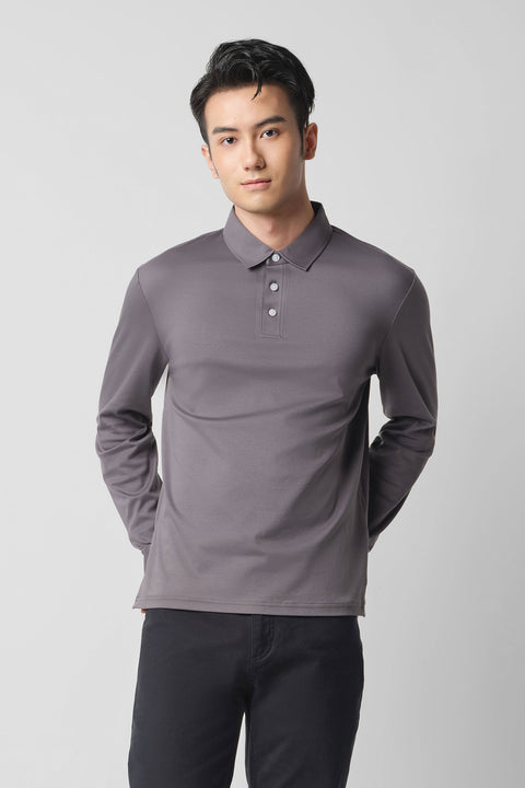 HeatGuard Long Sleeve Polo | Grey GYE149