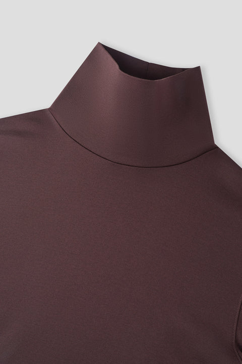 Merino-Blend Turtleneck Long Sleeve T-Shirt | Deep Brown PT1106