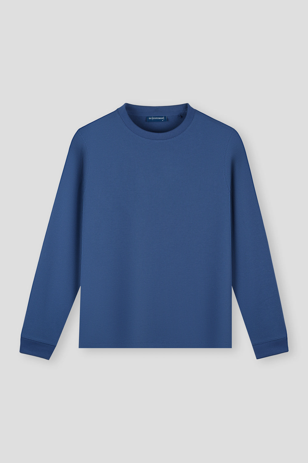 Waffle Crew Neck Long Sleeve T-Shirt | Ensign Blue PT4026