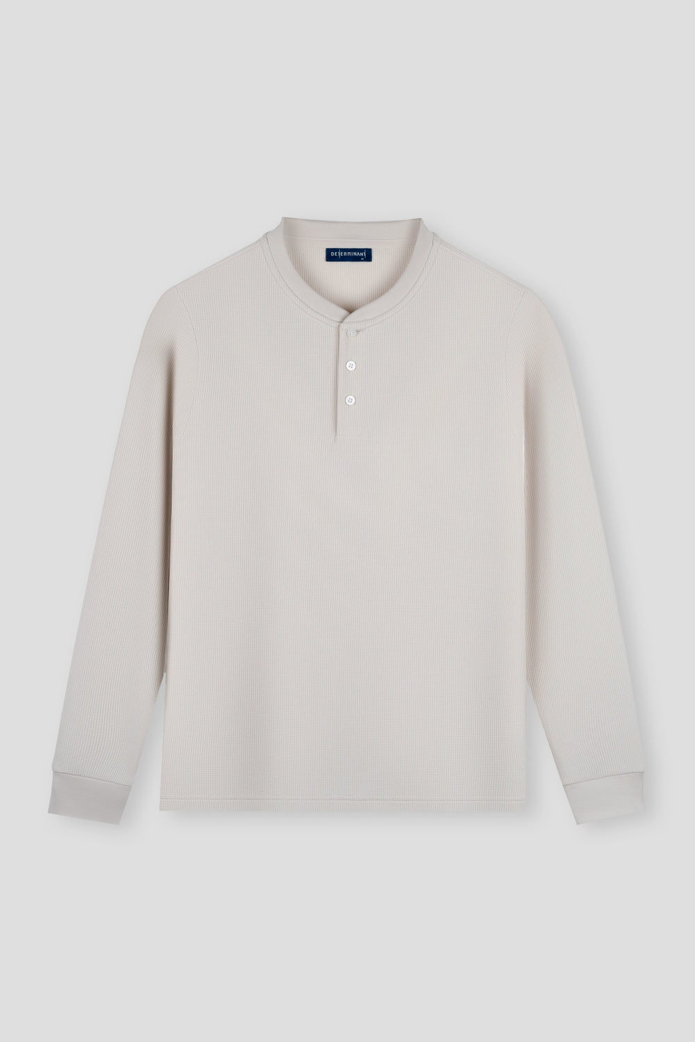 Waffle Henley 長袖T恤 | 淺米色 PT0404