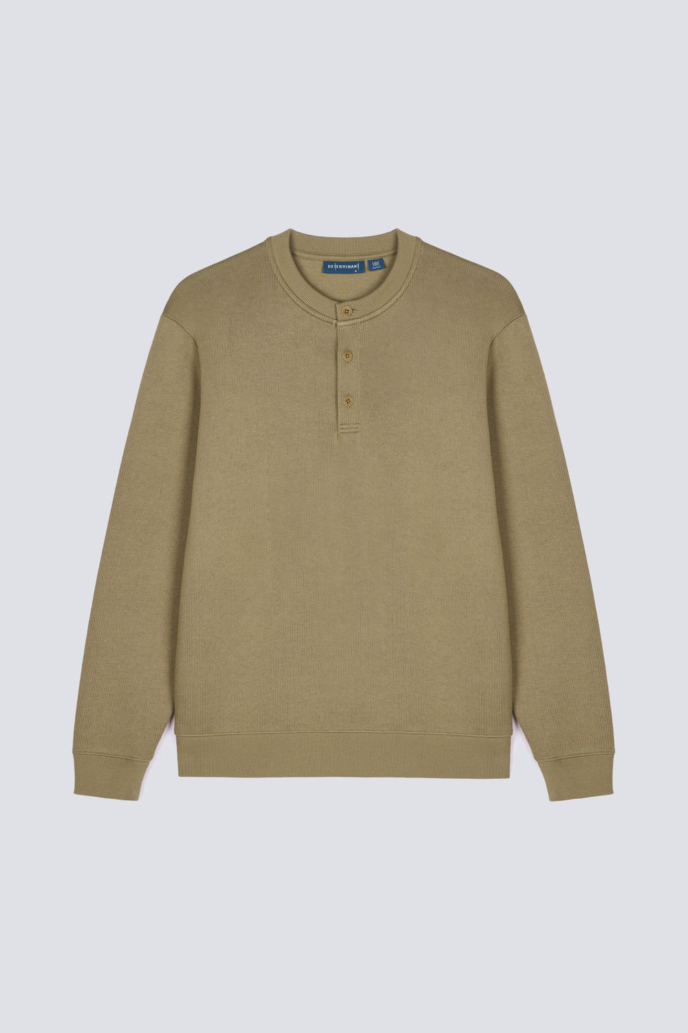 HeatGuard French Rib Henley Neck Sweater | Oak Khaki PT1115