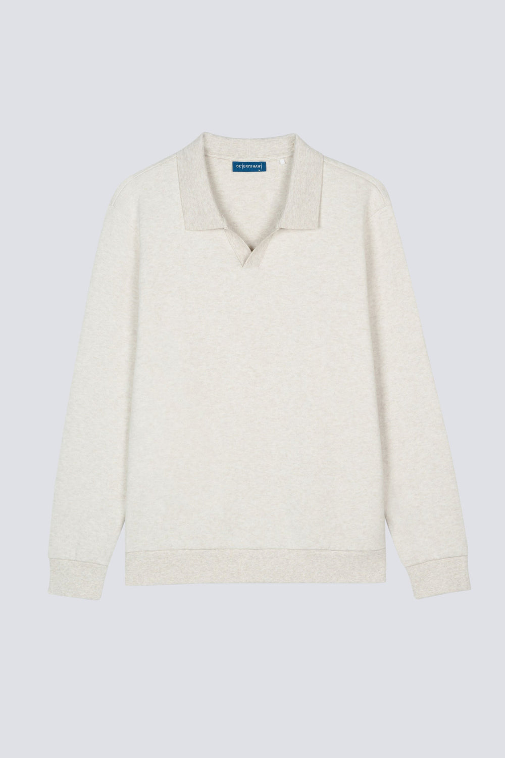 Cotton Yak Johnny Collar Sweater | Heather Tofu VE4144 Flat Lay