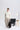 Cotton Yak Johnny Collar Sweater | Heather Tofu VE4144 On Model