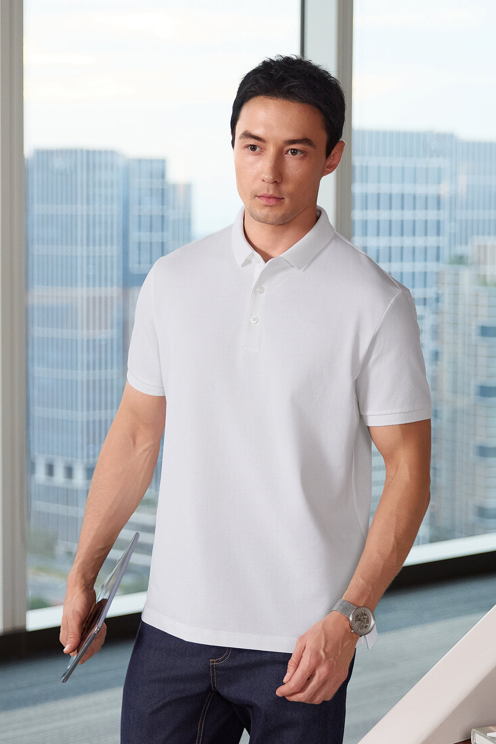 VISDRY™ 3-Button Pique Polo | White WH001Z