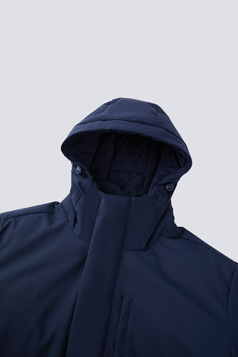 Quilted Down Coat | Navy NYDW01