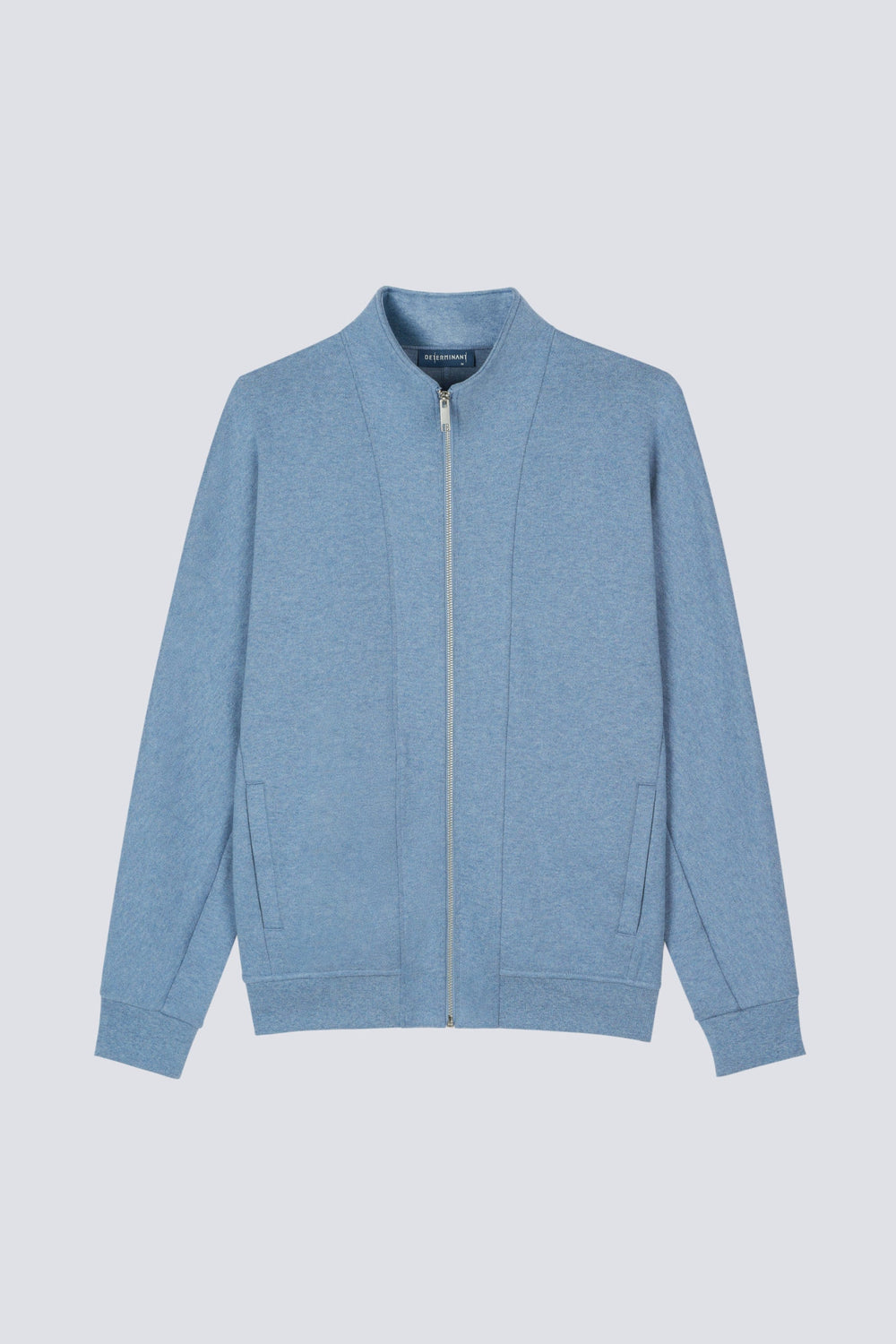 Cotton Yak Stand Collar Jacket | Heather Citadel Blue VE1296 Flat Lay
