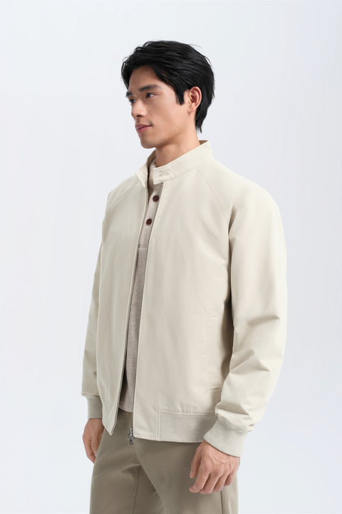 Lightweight Harrington Jacket | Khaki 5090NZ — On Model