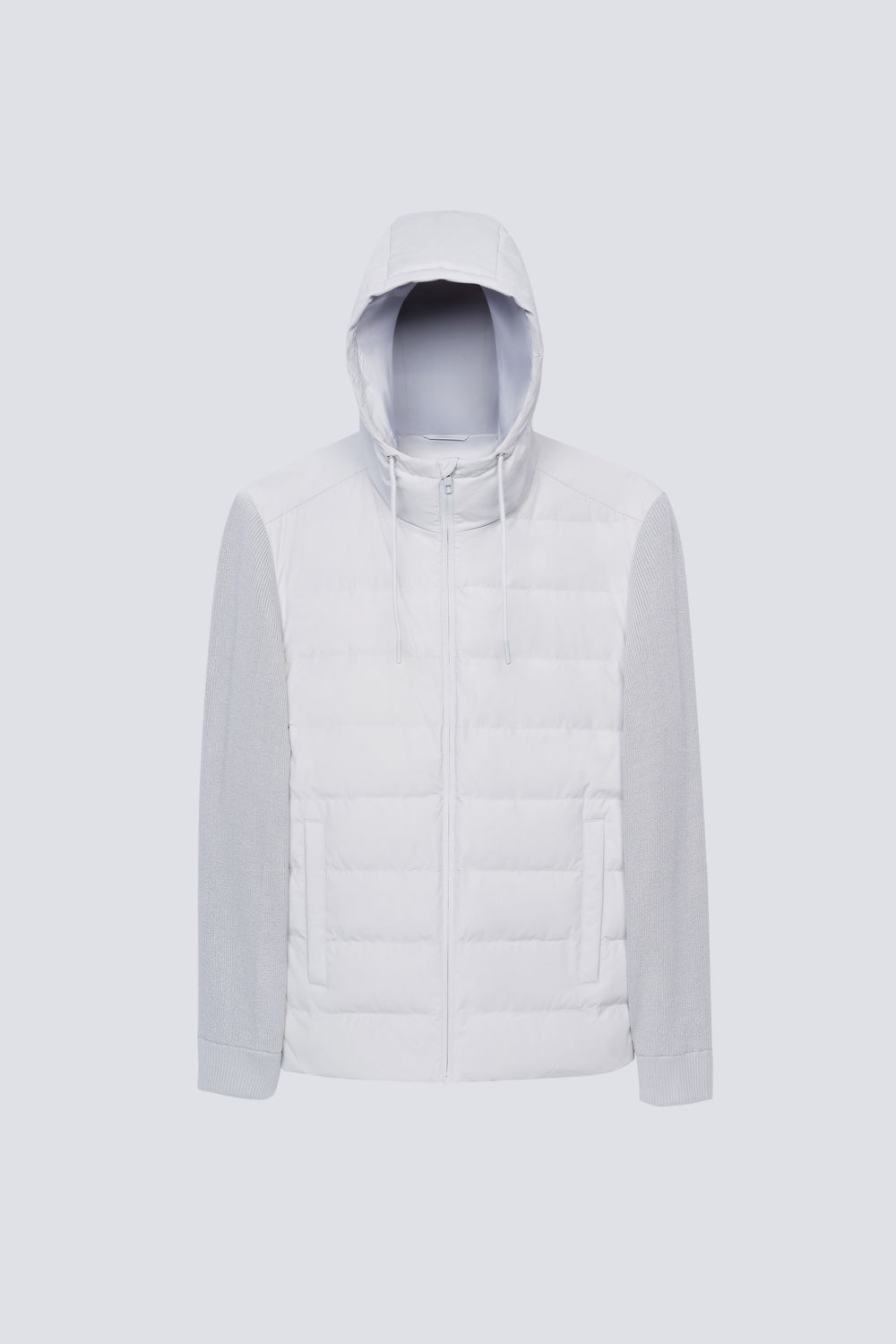 Water-Repellent Hybrid Lightweight Down Jacket | Light Grey LG0000 Flat Lay