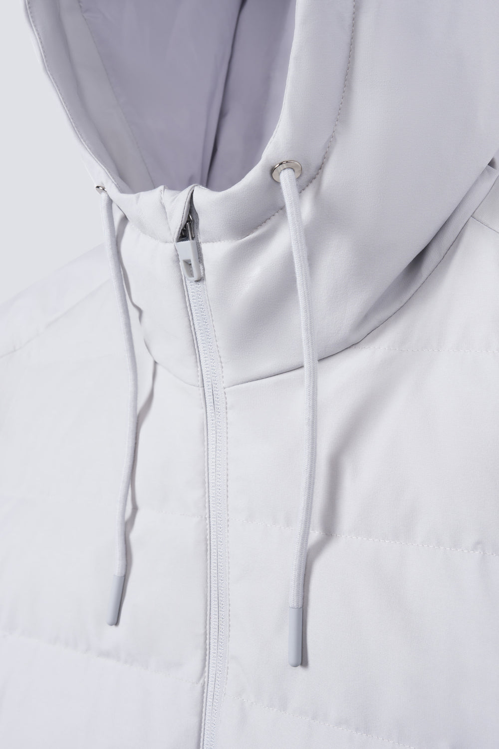 Water-Repellent Hybrid Lightweight Down Jacket | Light Grey LG0000 Flat Lay