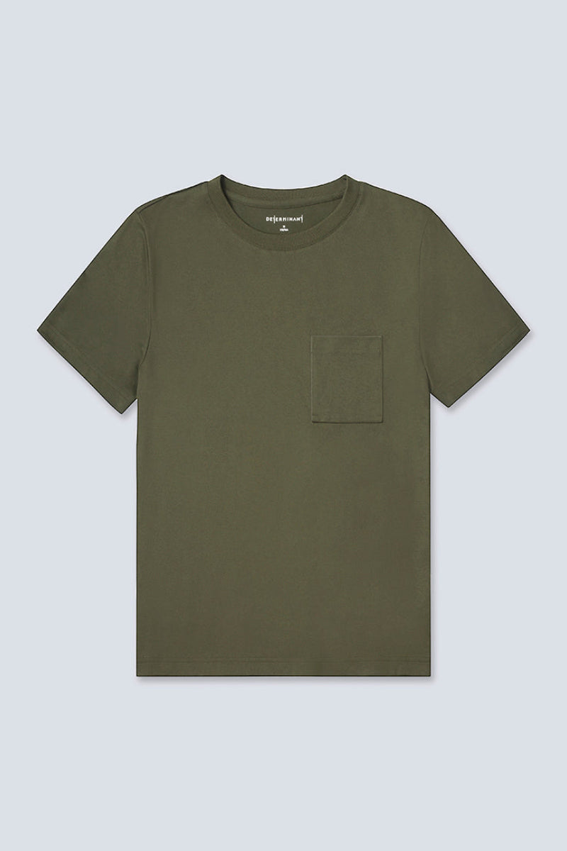 Regal Crew Neck Pocket T-Shirt | Olive GNE474