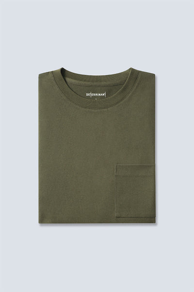 Regal Crew Neck Pocket T-Shirt | Olive GNE474