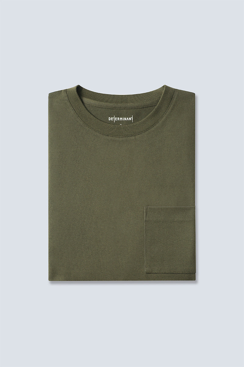 Regal Crew Neck Pocket T-Shirt | Olive GNE474